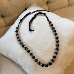 J.Crew black ribbon necklace